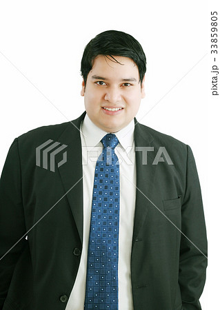 Happy young business man isolated on white 33859805