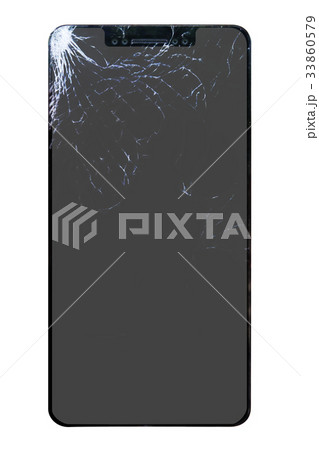 ガラスにひびが入ったスマートフォン02 ガラスにひびが入ったスマートフォン02 33860579