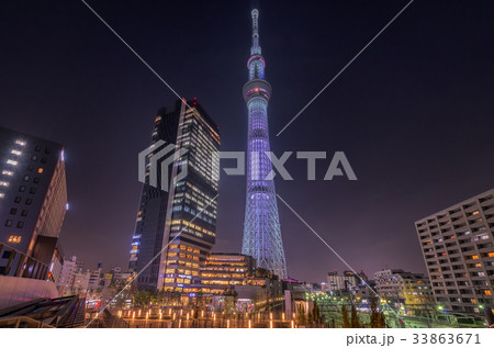 【東京夜景】東京スカイツリー 押上 押上駅前自転車駐車場 【東京夜景】東京スカイツリー 押上 押上駅前自転車駐車場 33863671