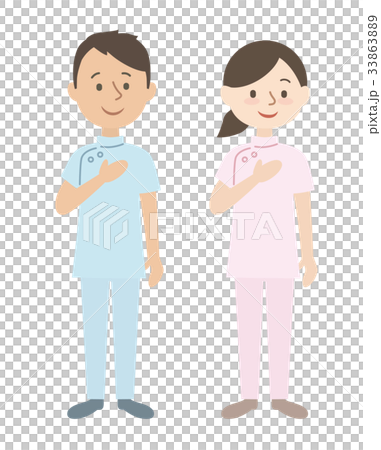 男性和女性在白大褂 33863889