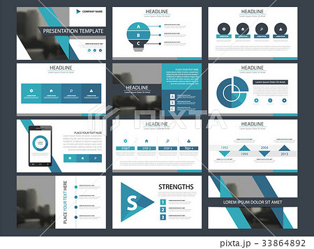 Blue presentation infographic elements template 33864892