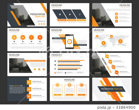 Orange presentation infographic elements template Orange presentation infographic elements template 33864900