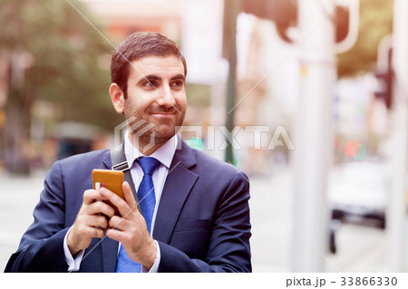 Portrait of handsome businessman outdoor Portrait of handsome businessman outdoor 33866330