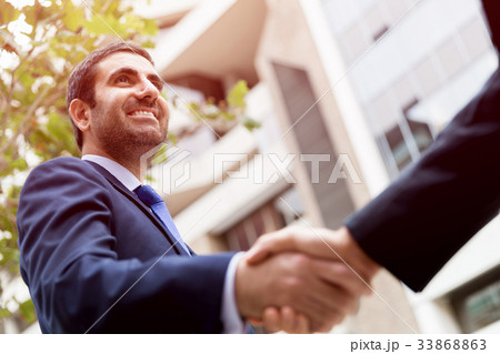 Two businessmen shaking their hands 33868863