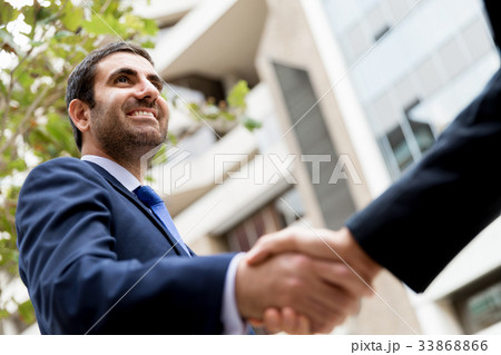 Two businessmen shaking their hands 33868866