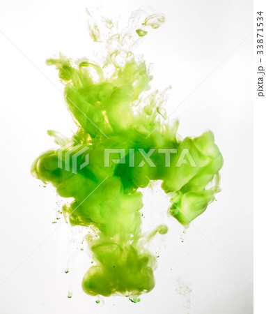 Ink swirl in water isolated on white background 33871534