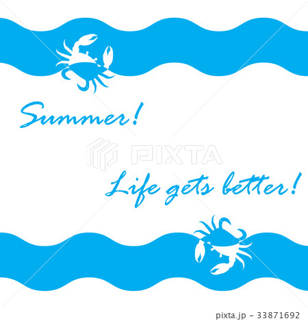 waves and crabs and inspiring summer inscription 33871692