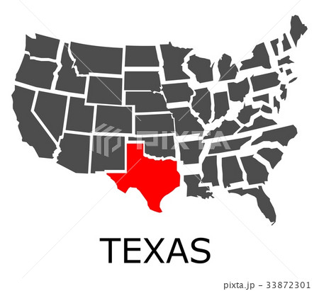 State of Texas on map of USA 33872301
