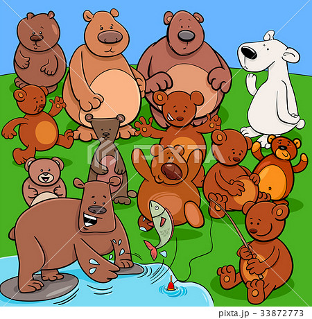 bears animal characters cartoon illustration 33872773