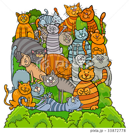 cat characters group cartoon illustration cat characters group cartoon illustration 33872778
