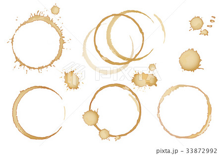 Coffee, tea stains and traces - modern vector 33872992