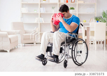 Disabled boxer at wheelchair recovering from 33873373