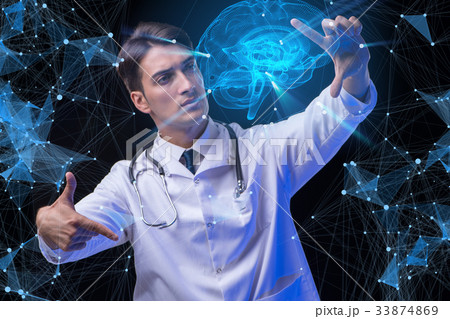 Concept of telemedicine with male doctor 33874869
