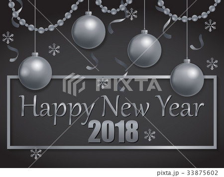 happy new year 2018 silver and black 33875602