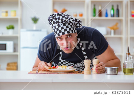 Chef cook cooking a meal breakfast dinner in the 33875611