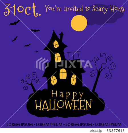 Happy Halloween invitation card design. Vector Happy Halloween invitation card design. Vector 33877613