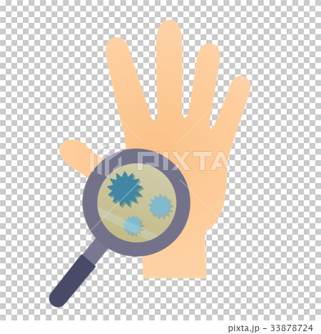 虫眼鏡手ばい菌 33878724