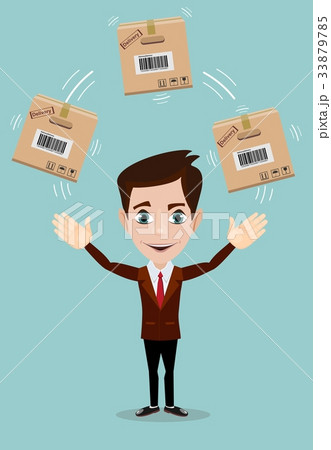 delivery service man with box delivery service man with box 33879785