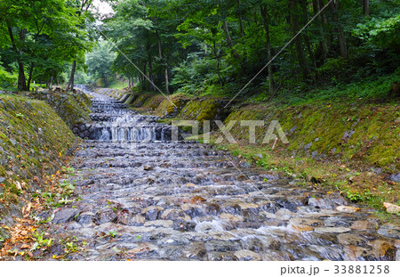 重要文化財 牛伏川フランス式階段工 長野県松本市の隠れた観光名所 の写真素材