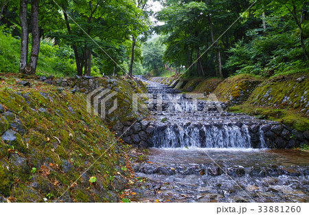 重要文化財 牛伏川フランス式階段工 長野県松本市の隠れた観光名所 の写真素材