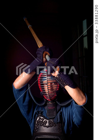 Kendo fighter. Bokken, darkness 33881290