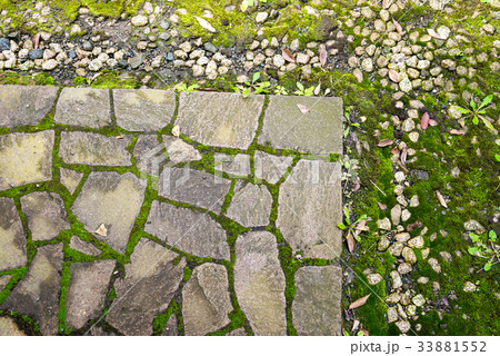 stone walk and pebble in the Japanese park stone walk and pebble in the Japanese park 33881552