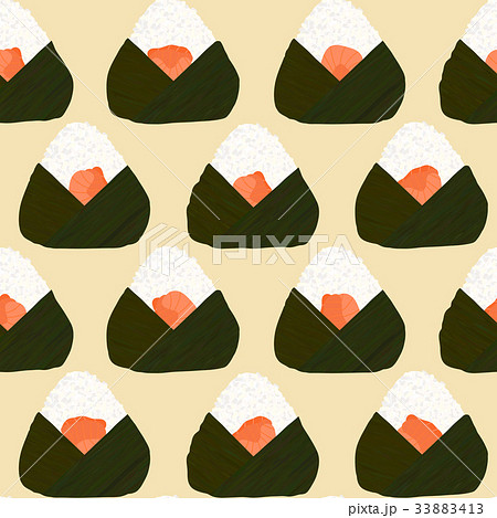 Onigiri seamless pattern. Filled with salmon. Onigiri seamless pattern. Filled with salmon. 33883413