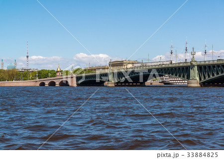 View of Troitsky Bridge from Palace Embankment in View of Troitsky Bridge from Palace Embankment in 33884825