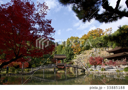 紅葉の虎渓山永保寺　国宝観音堂と無際橋 33885188