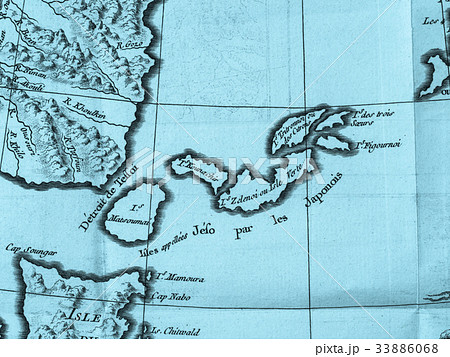 古地図 千島列島の写真素材