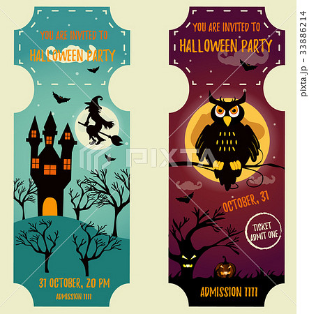 Set of Halloween backgrounds with bright 33886214