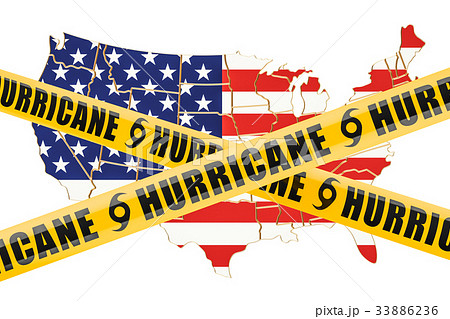 Hurricane in USA concept, 3D rendering Hurricane in USA concept, 3D rendering 33886236