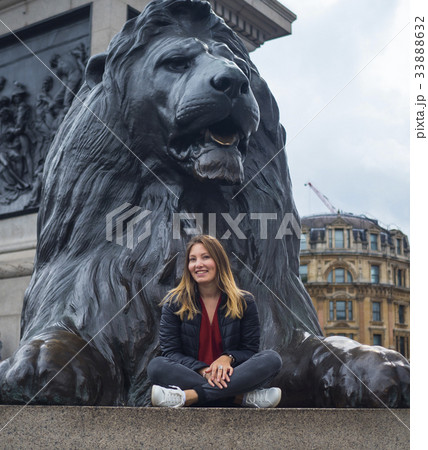 Beautiful girl poses for a photo in the city of Beautiful girl poses for a photo in the city of 33888632