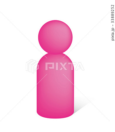 人物 女 女性 アイコン ピンク のイラスト素材 3352