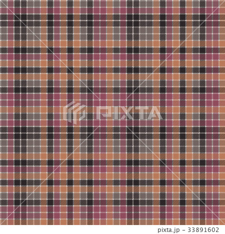 Red orange mosaic plaid seamless fabric texture Red orange mosaic plaid seamless fabric texture 33891602