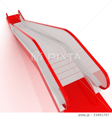 Single escalator. 3d illustration Single escalator. 3d illustration 33891707