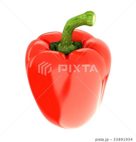 Red bulgarian pepper. 3d illustration Red bulgarian pepper. 3d illustration 33891934