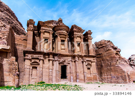 The Monastery, a building carved out of rock,Petra The Monastery, a building carved out of rock,Petra 33894146