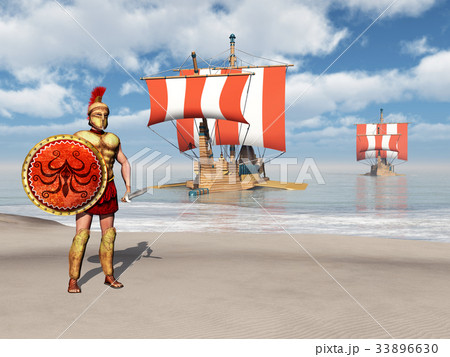 Hoplite and galleys of ancient Greece 33896630