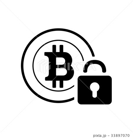 ビットコイン アイコン 鍵 セキュリティー のイラスト素材