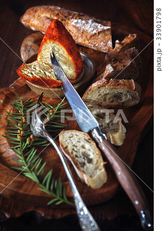 French cheese Boulette d'Avesnes and baguette 33901798