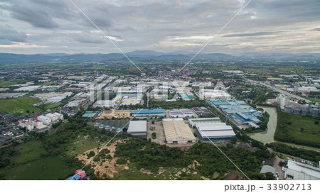 Aerial view of Industrial Estate northern thailand Aerial view of Industrial Estate northern thailand 33902713