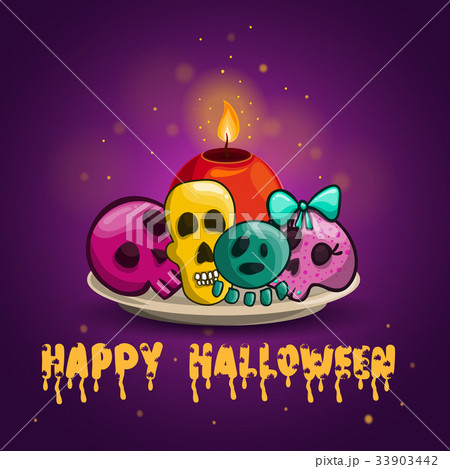 Card with sculls and candle Card with sculls and candle 33903442