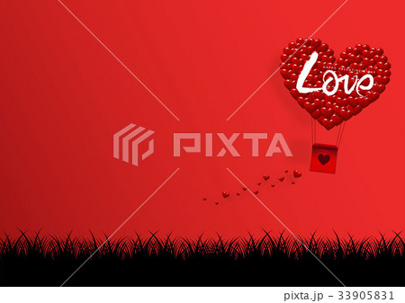 Illustration of love and valentine day,Origami mad 33905831