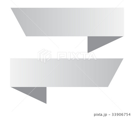 two white ribbon banner on white background. 33906754