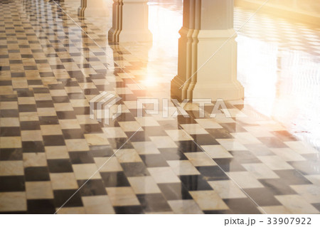 Cathedral porch balcony with morning warm lighting Cathedral porch balcony with morning warm lighting 33907922