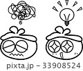 擬人化　がま口　白黒　モノトーン　財布　モノクロ　発見　収入　支出　銀行　財布　円　ファイナンス 33908524