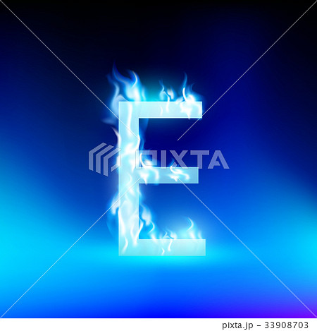 vector letter with blue fire 33908703