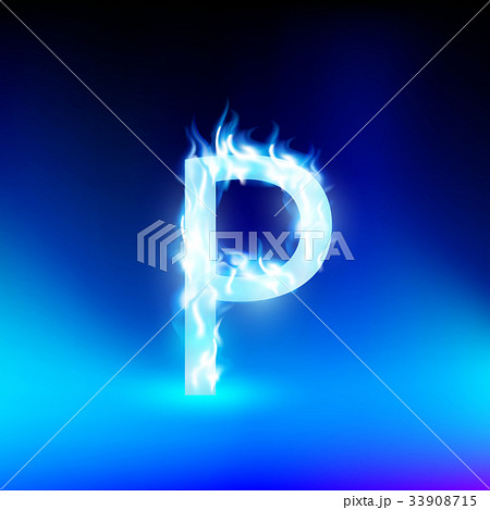 vector letter with blue fire 33908715