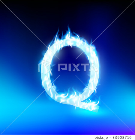 vector letter with blue fire 33908716